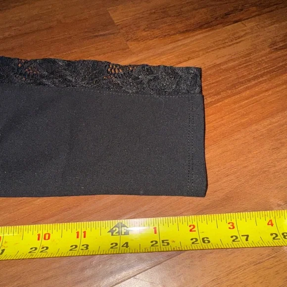 Bebe Lace Tuxedo Leggings Size S Black Stretch Dress Pants Night Out - Picture 4 of 5